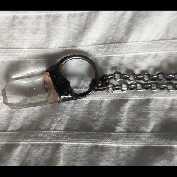 Quartz necklace beautiful crystal chain is not 925. Crystal is real. - Picture 2 of 9